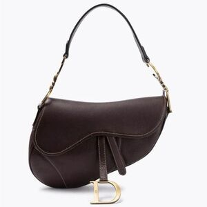 🥳CHRISTIAN DIOR Brown Saddle Bag.